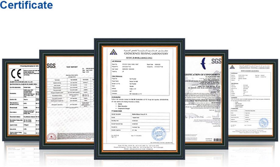 Certificate of marble