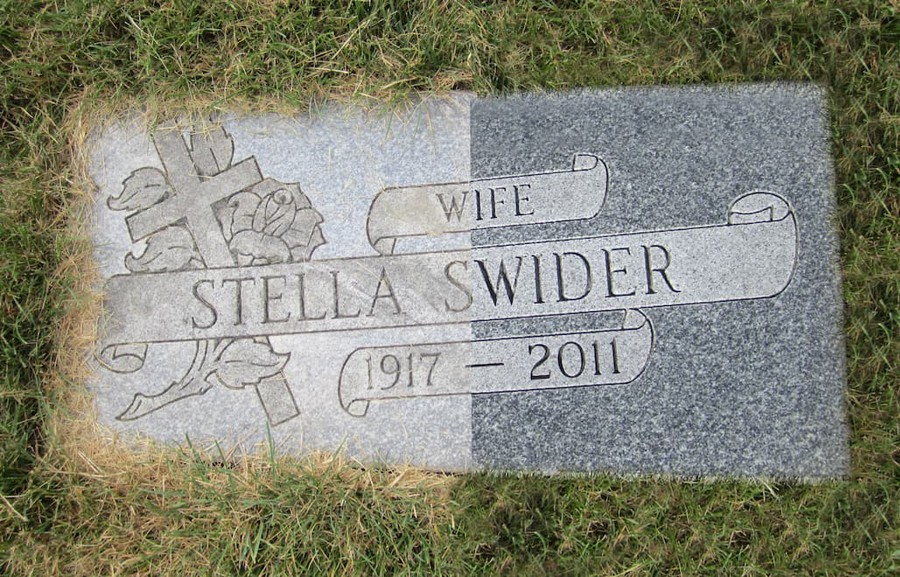 Before and After of cleaning granite headstone Before and After of cleaning granite headstone
