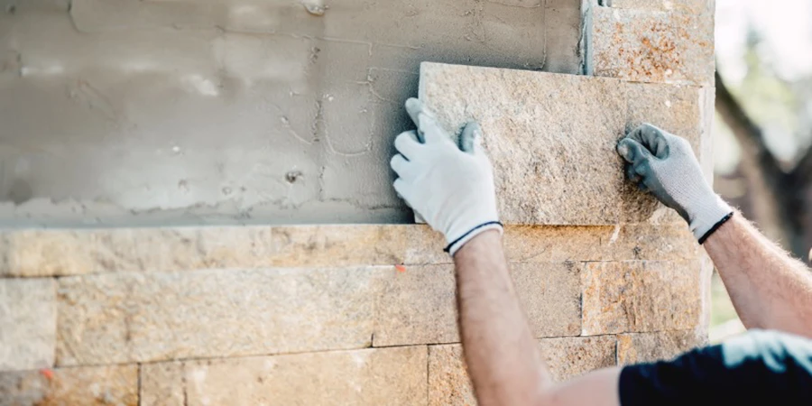 Install Sandstone Wall