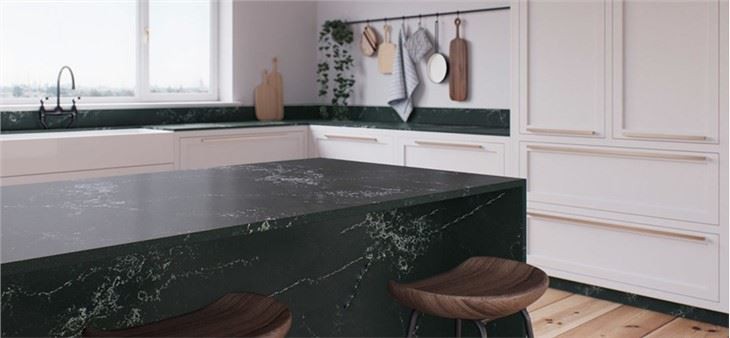 Black Quartz with White Veins Countertop